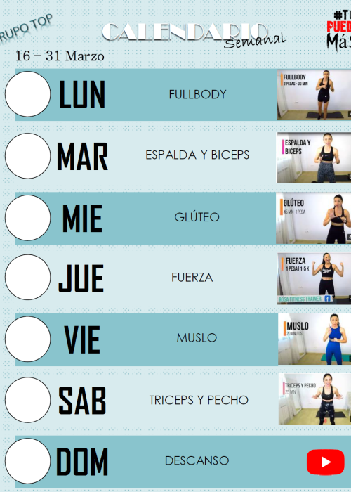 Tabla de Ejercicios de Pilates en Casa (PDF)